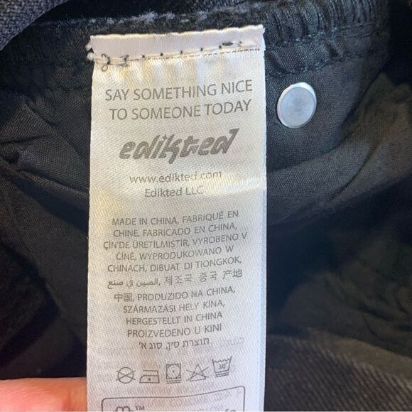 Edikted Angel Jeans Mom Jeans Black Size Medium - Picture 10 of 11